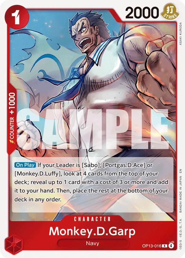 Immagine carta Monkey D Garp