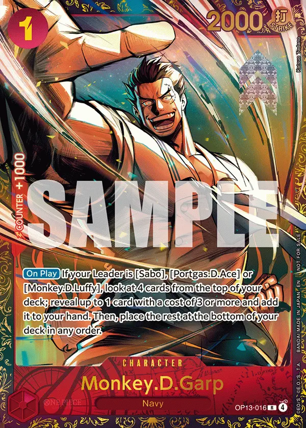 Immagine carta Monkey D Garp