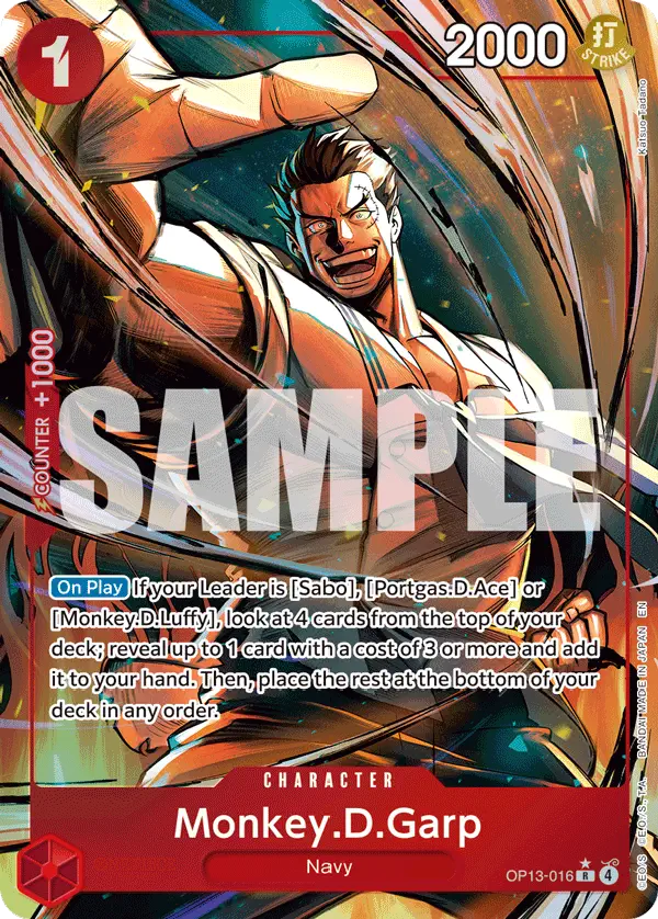 Immagine carta Monkey D Garp